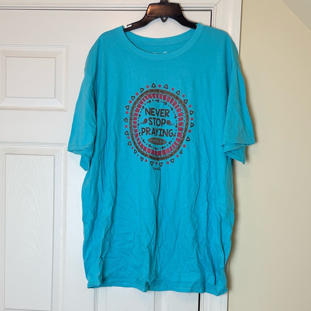 NWT Blessed Girl 'Never Stop Praying' Tee size 3X